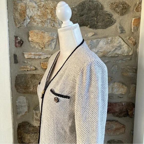 St. John Vintage Suit Set Blazer Pencil Skirt Muslin Tweed - Picture 6 of 16